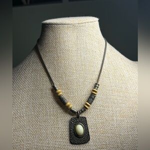 Mixed bead Necklace with faux gemstone